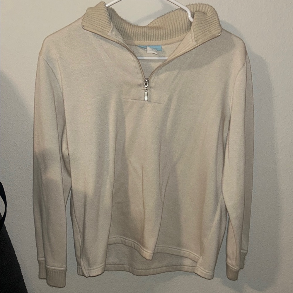 Cream Half-Zip Men's Sweater